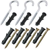 Bucha 6mm + Gancho + Parafuso Kit 400 Peças (200 Buchas + 100 Ganchos + 100 Parafusos) VitalMG Bucha 6mm + Gancho + Parafuso Kit 400 Peças (200 Buchas + 100 Ganchos + 100 Parafusos) VitalMG