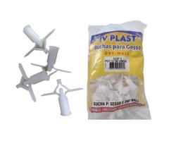 Bucha C/aba Gesso Drywall Fixação Iv Plast Gd3 Pacote 50pçs Bucha C/aba Gesso Drywall Fixação Iv Plast Gd3 Pacote 50pçs