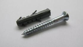 Bucha com Parafuso Cabeça Chata de Aço 5,5x50mm para Madeira 8mm 100 Peças Cinza