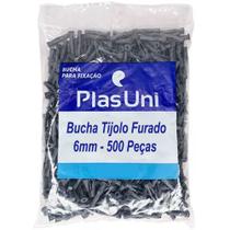 Bucha De 6 mm Cinza Para Tijolo Furado 500 Peças