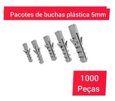 Bucha De Alvenaria Para Parede E Concreto De Nylon SEM ANEL Pacote 5mm Com 1000 Peças PlasUni Bucha De Alvenaria Para Parede E Concreto De Nylon SEM ANEL Pacote 5mm Com 1000 Peças PlasUni