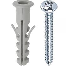 Bucha de Nylon 7mm com Parafuso Auto Atarraxante Cabeça Panela 4,8x38 com 5 Peças - PMB719 - FOX MIX Bucha de Nylon 7mm com Parafuso Auto Atarraxante Cabeça Panela 4,8x38 com 5 Peças - PMB719 - FOX MIX