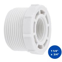 Bucha de Redução Curta PVC Branco Roscável 1.1/4x3/4" 40x25mm Tigre Bucha de Redução Curta PVC Branco Roscável 1.1/4x3/4" 40x25mm Tigre