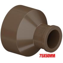 Bucha De Redução Soldável Longa PVC Marrom Para Tubo Água Fria 2.1/2X1.1/2” Polegadas 75x50mm Tigre