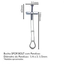 Bucha Drywall Sforbolt 1/4 C/100 C/Par