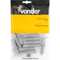 Bucha em Nylon Fixação 8mm 10 Peças 2894008000 Vonder Bucha em Nylon Fixação 8mm 10 Peças 2894008000 Vonder