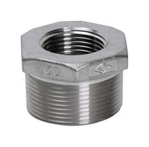 Bucha hexagonal de aço inoxidável Smith Cooper 1" MPT x 3/4" FPT