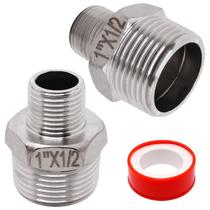 Bucha hexagonal redutora 1 NPT macho x 1/2 NPT macho de aço inoxidável 304