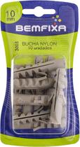 Bucha Nylon 10mm Cartela Com 20 unidades -Bemfixa Bucha Nylon 10mm Cartela Com 20 unidades -Bemfixa