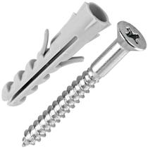 Bucha Nylon 12mm com Parafuso para Madeira Chato 6,1x65 50 Peças - PMB431 - FOX MIX