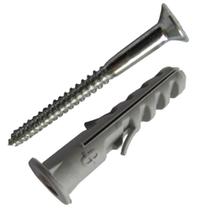 Bucha Nylon 8mm com Anel e Parafuso para Madeira de Cabeça Chata 5,5x50 Cartela 5 Peças - PMB632 - FOXMIX