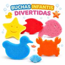 Bucha Para Banho Bebê Espuma Criança Infantil Esponja Divertida Kit Com 5 ou 10 Unidades Natusbaby Bucha Para Banho Bebê Espuma Criança Infantil Esponja Divertida Kit Com 5 ou 10 Unidades Natusbaby