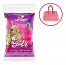 Bucha Para Banho Infantil Menina Barbie Formato Bolsa Rosa