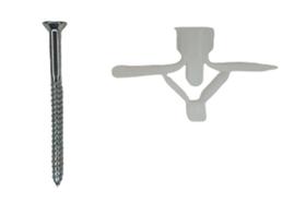 Bucha para gesso de 13-23mm com parafusos 4.2 x 55mm com 100 unidades