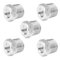 Bucha redutora Quickun Stainless Steel 1/2 NPT macho para 3/8 NPT fêmea (pacote com 5)
