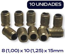 Bucha Roscada Inserto Rosca 10un M8(1,00) X 10(1,25) X 15mm - RETIPARTS