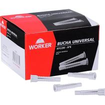 Bucha Universal De Nylon N6 6x35mm Com 100 Peças Worker Bucha Universal De Nylon N6 6x35mm Com 100 Peças Worker