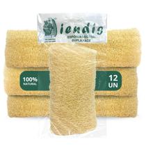 Bucha Vegetal Pedaço Slim Cuidados Com a Pele Banho Multiuso Pacote 12 Unidades