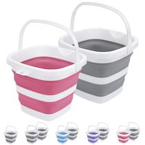Bucket Craftend dobrável 5L para limpeza de cinza e rosa