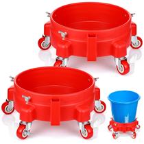 Bucket Dolly Datanly de 5 galões com 5 rodízios giratórios vermelhos