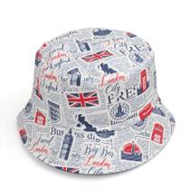 Bucket Hat British Flags Newspapers Anime Unissex Casual Bucket Hat British Flags Newspapers Anime Unissex Casual