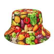 Bucket Hat Fruits Anime Unissex Beach Sun Poliéster 58-60cm