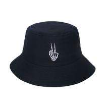 Bucket Hat Skeleton Hands Sun Hats, unissex, 58 cm, algodão Bucket Hat Skeleton Hands Sun Hats, unissex, 58 cm, algodão
