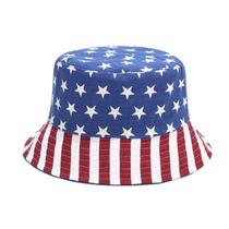 Bucket Hat Zando USA Flag, unissex, vermelho/branco/azul, protetor solar