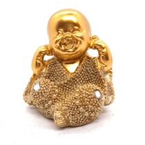 Buda Baby Surdinho Não Ouço Dourando Brilhante Buda 9 cm
