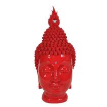 Buda Cabeça Busto Imagem Estátua Resina Cor Vermelho Premium - Shop Everest