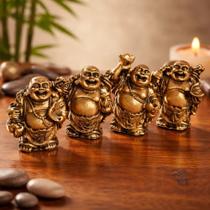Buda Chines Da Fortuna Mini Decorativo Resina - Pct C/ 4pcs Buda Chines Da Fortuna Mini Decorativo Resina - Pct C/ 4pcs