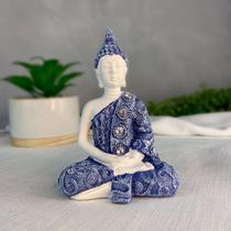 Buda de resina em azul pequeno - Bras continental