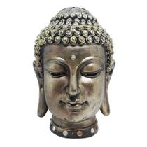 Buda Decorativo Chumbo/ Prata em Resina 21x20,5x28cm Mabruk - Espressione