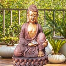 Buda Decorativo Estátua Grande Enfeite Sala Jardim Resina