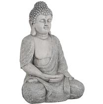 Buda Decorativo para Jardim 59cm Cinza Just Home Collection