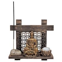 Buda Dourado Incenso Pedra Japonesa Vida Amor Esperança Paz - M3 Decoração