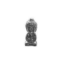 Buda Em Cerâmica Pequeno Prata
