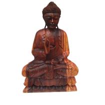 Buda Feito de Madeira 70 Cm