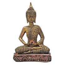 Buda Hindu Com Base Meditando Pote Fortuna Deus Riqueza 22cm