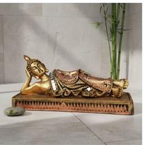 Buda Hindu Deitado Deus Sidarta detalhes em espelhos resina Estatua Buda Hindu Deitado Deus Sidarta detalhes em espelhos resina Estatua