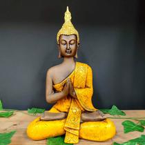 Buda hindu envelhecido com amarelo 33cm - CASA FÉ