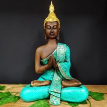 Buda hindu envelhecido com turquesa 33cm - CASA FÉ