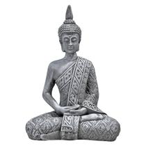 Buda Hindu Estátua Cinza-Cimento Imagem Enfeite Resina 20cm - M3 Decoração