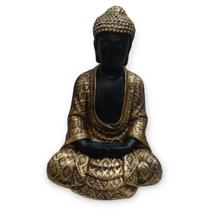 Buda Hindu Grande - Roupa Ouro c/ Pele Negra - Divine Moda Indiana