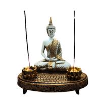 Buda Hindu Médio Com Aparador Altar Esotérico Resina