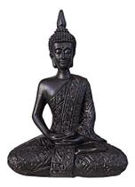 Buda Hindu Medio Estatueta Em Resina Preto - Decore Casa