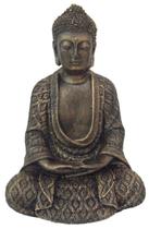 Buda hindu Meditando Grande em Resina cor ouro velho
