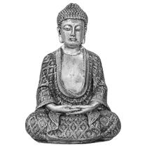 Buda Hindu Tailandês Sidarta Estátua de Resina Prata 23 cm - M3 Decoração