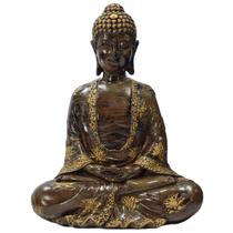 Buda Hindu Tibetano Estátua Decorativa Imitação Madeira 22cm