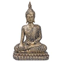 Buda Hindu Tibetano Estátua Grande de Resina 33x20 Dourado